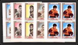 Ajman - 4521e/ N°382/386 B Boxe Boxing 1969 Neuf ** MNH Cerdan Carnera Schmeling Robinson Non Dentelé Imperf Bloc 4 - Pugilato