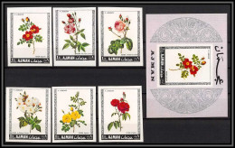 Ajman - 4508/ N° 405/410 B + Bloc 110 B Roses Flowers Fleurs Neuf ** MNH Non Dentelé Imperf - Rose