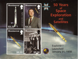 Montserrat - 2008 - 50 Years Of Space Exploration An Satellites - Yv 1274/77 - Other & Unclassified