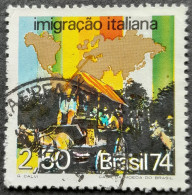 Bresil Brasil Brazil 1974 Immigration Italienne Yvert 1104 O Used - Usati