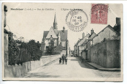 CPA Voyagé 1907 * 37 MONTRÉSOR Rue De Châtillon L'Eglise Des Bastarnay  (petite Animation) - Montrésor