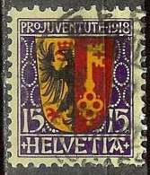 Schweiz Suisse Pro Juventute 1918: Genève Zu WI 11 Mi 144 Yv 169 Mit Voll-Stempel BERN 1.I.19 (Zumstein CHF 20.00) - Gebraucht