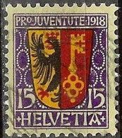 Schweiz Suisse Pro Juventute 1918: Genève Zu WI 11 Mi 144 Yv 169 Mit Unlesbarem Voll-Stempel (Zumstein CHF 20.00) - Usati