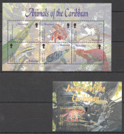 Montserrat - 2003 - Animals Of Caribbean - Yv 1106/11 + Bf 95 - Other & Unclassified