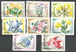 Mongolia - 1966 - Plants: Flowers - Yv 382/89 (Used, Hinged) - Andere & Zonder Classificatie