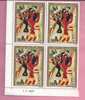 POLYNESIE FRANCAISE POSTE AERIENNE LOT  DE 4 TIMBRES 100FR  Neuf  Avec Coin Date 1 7 1972 - Unused Stamps