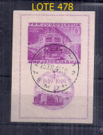 YOUGOSLAVIE 1949 Yv Bloc 3 CENTENAIRE DES VOIES FERROVIAIRES UTILISÉES (catalogue 150 Euros) - Gebruikt