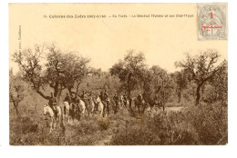 MAROC COLONNE DES ZAERS 1907 1910 EN FORET LE GENERAL MOINIER ET SON ETAT MAJOR - Autres & Non Classés