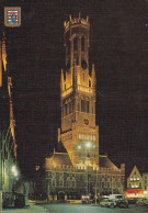 Hall & Belfry By Night - Brugge - Belgium -  Used Postcard,- Bel1 - Other & Unclassified