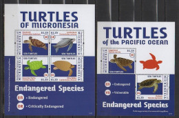 Micronesia - 2012 - Turtles - Yv 1950/53 + Bf 212 - Schildkröten