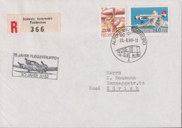 1998 Schweiz, R-Brief 75 Jahre Fliegertruppen, JU-52, Zum:CH F49+733, Mi:CH 1369+1340yb - Premiers Vols