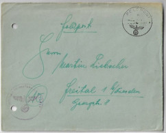 Germany 1944 Feldpost Cover Different Cancel Eagle Swastika Numbered L12057 3rd Company Air Intelligence Operations Dept - Feldpost World War II