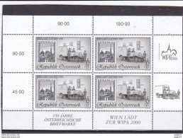 Österreich 1998 WIPA 2000 Wien Mi.-Nr. 2270 I Schwarzdruck-Kleinbogen - Ongebruikt