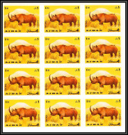 Ajman - 2999zz/ N°415 B Rhinoceros Neuf ** MNH Feuille Sheet Non Dentelé Imperf Mammifères (Mammalia) Mammals - Rhinocéros