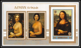 Ajman - 3000/ Bloc N°192 Mona Lisa De Da Vinci Joconde Tableau (Painting) Non Dentelé Imperf Neuf ** MNH 1970 - Sonstige & Ohne Zuordnung