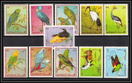 Ajman - 2932d/ N°394/404 A Oiseaux (birds) Perroquets Parrots Ibis Crane Neuf ** MNH - Papegaaien, Parkieten