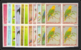 Ajman - 2932d/ N°394/404 A Oiseaux (birds) Perroquets Parrots Ibis Crane Neuf ** MNH Bloc 4 - Papageien