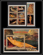 Ajman - 2928 N°895/902 + 286 B Venus Raphael Titian Cosimo Cranah Botticelli Paintings Nudes ** MNH Non Dentelé Imperf - Aktmalerei