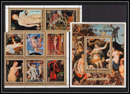 Ajman - 2924/ N°826/833 A + Bloc 275 A Tableau Allegory Paintings Nudes Bellini Baldung Gauguin Bronzino Neuf ** MNH - Nus