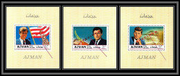 Ajman - 2905c/ Bloc N°122/124 A Kennedy Brothers 1969 Human Rights Ovrprint Specimen Surcharge Rouge Neuf ** MNH  - Kennedy (John F.)