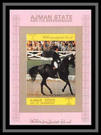 Ajman - 2751/ N° 2608 Dressage Cheval (chevaux Horse Horses) Deluxe Bloc ** MNH (rose Pink)jeux Olympiques Olympics - Hippisme