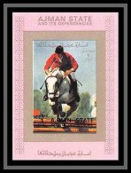 Ajman - 2747/ N° 2612 Show Jumping Cheval (chevaux Horses) Deluxe Bloc ** MNH (rose Pink)jeux Olympiques Olympics - Horses