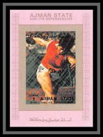 Ajman - 2744 N° 2713 Athletisme Lancer De Disque Discus Throwing Deluxe Bloc ** MNH (rose Pink)jeux Olympiques Olympics - Athletics