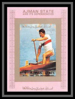 Ajman - 2741/ N° 2607 Canadian Canoe Deluxe Bloc ** MNH (rose Pink)jeux Olympiques (olympic Games) - Ajman