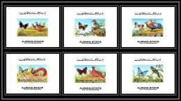 Ajman - 2760/ N°2029/2034 Butterflies & Birds Oiseaux Et Papillons 1972 ** MNH Deluxe Miniature Sheets - Butterflies