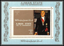 Ajman - 2729i N°2588 Pompidou France Deluxe Miniature Sheet Bleu ** MNH 1973 European Community Member - Ajman