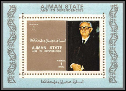 Ajman - 2729e N°2587 Giovanni Leone Italia Deluxe Miniature Sheet Bleu ** MNH 1973 European Community Member - Ajman
