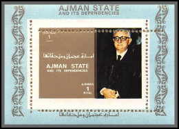 Ajman - 2729f N°2587 Perf Error Giovanni Leone Italia Deluxe Miniature Sheet Bleu ** MNH 1973 European Community Member - Ajman