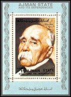 Ajman - 2728f N° 2898 Georges Clemenceau Deluxe Miniature Sheet Bleu ** MNH 1973 - Ships