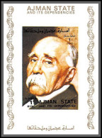 Ajman - 2728ff N° 2898 Georges Clemenceau Deluxe Miniature Sheet Blan Non Dentelé Imperf ** MNH 1973 - Ajman