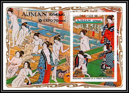 Ajman - 2714b/ Bloc N°190 B Expo 70 Japon Japan Osaka 1970 ** MNH Nus Nudes Tableau Painting Non Dentelé Imperf Cote 17 - Nudes