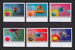 Ajman - 2701/ N° 1216/1221 A Espace (space) Research 1971 Luna 17 Apollo 14 Oshumi Lunochod ** MNH Bord De Feuille - Ajman