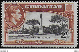 1938 Gibilterra Giorgio VI 2s. P. 14 MNH SG N. 128 - Other & Unclassified