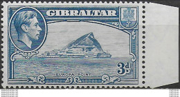 1938 Gibraltar Giorgio VI 3d. P. 13½ MNH SG N. 125 - Autres & Non Classés