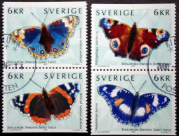 Sweden 1999  Butterfly Minr.2125-28  ( Lot I 475  ) - Usados