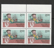 N° 2307 Jacques Cartie 450ème Anniversaire  Du 1er Voyage Au Canada: Beau Blocs De 4 Timbres Neif Impeccable - Unused Stamps