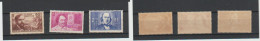 1940 N°462 à 464 Chomeurs Intellectuels Neufs * (lot 623) - Unused Stamps