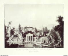 Œuvre Chatelet Claude Louis Le Rocher Et Le Temple Des Jardins De St James 1901 - Estampes & Gravures