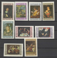 Aden - Mahra State 1967 Paintings Botticelli, Gauguin, Velazquez, Gainsborough Etc. Set Of 9 Imperf. MNH - Andere & Zonder Classificatie