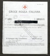Croce Rossa Italiana - Ricevuta Versamento Quota Annuale - Voghera 1922 - Non Classés