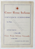 Croce Rossa Italiana - Certificato D'Iscrizione Da Compilare - Anni '30 - Non Classés