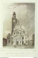 France (75)  5ème église Saint-Etienne Du Mont 1830 - Stiche & Gravuren