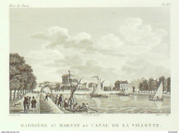 France (75) 19ème Canal De La Villette St-Martin 1824 - Stiche & Gravuren