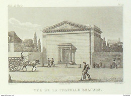 France (75)  1er Chapelle Beaujon 1824  - Stiche & Gravuren
