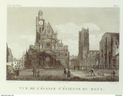 France (75)  5ème Eglise Saint-Etienne Du Mont 1824 - Estampes & Gravures