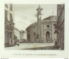 France (75)  1er Halle Aux Blés Et Farines 1824 - Stiche & Gravuren